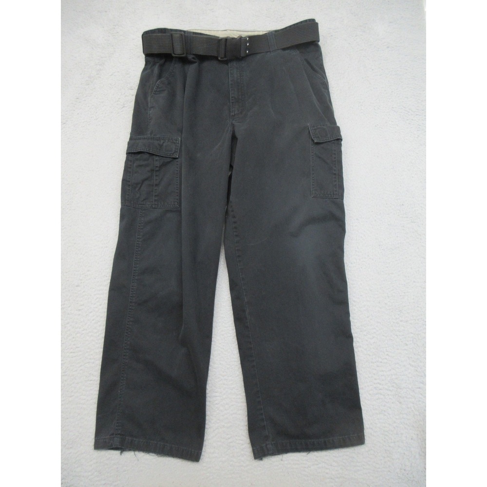 Wrangler Cargo Pants Mens 42x32‎ Black Utility Tactical Work Straight Leg Belted